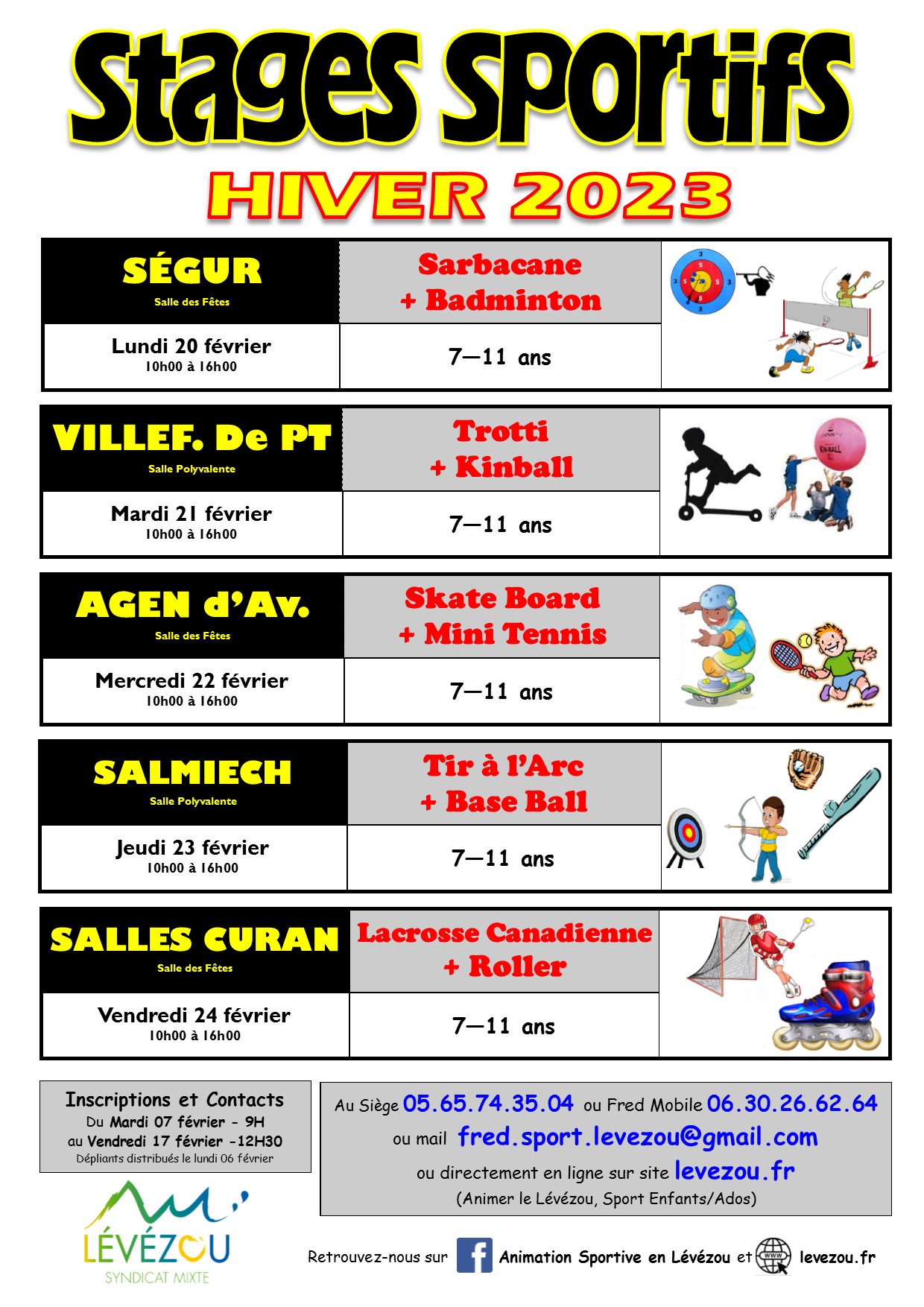 Affiche Stages Hiver 2023